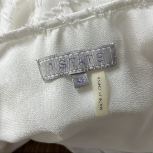 1. STATE White Cold Shoulder Strap Boho Flowy Cute Chic Top Shirt XS - Picture 6 of 7